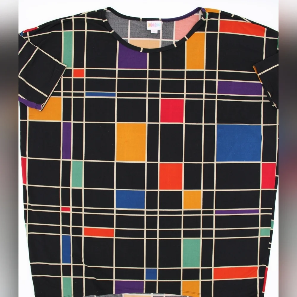 LuLaRoe Black Multicolor Block Sheer (M) - Picture 3 of 5